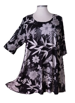 Shirt in Zauber-A-Linie Rosen Black & White (01313)