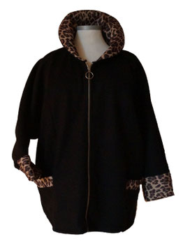 Stilvoll & Luxury Jacke mit Safaridetails Schwarz Größe 48-56+ (04093)