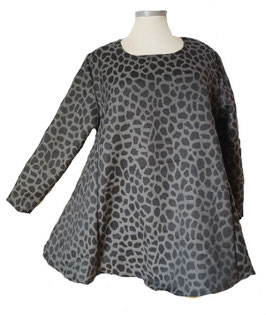 Innenfell-Überwurf-Pulli SunShine Pullover Animal-Grau-Schwarz (08110)