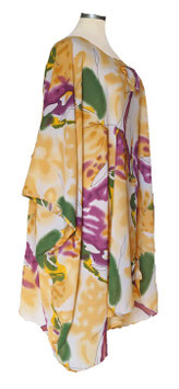 MD-ULSM Lagenlook Longshirt mit Schleifchen Sommer Standtunika (08789)
