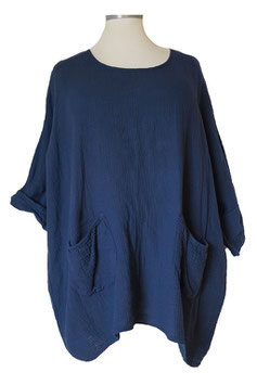 Nature-Feeling Sommer Baumwolle Shirt DeepBlue