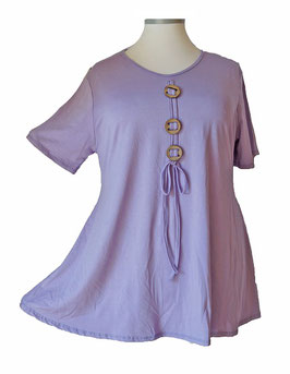3-Knöpfchen Shirt in Glöckchen-A-Linie Flieder 46-54 (00484)