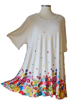 SunShine Shirt in 6-Bahnen A-Linie Softweiß Knöpfe (01502)