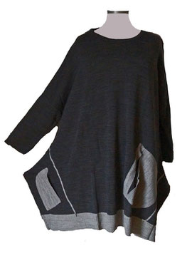 Strickpulli Pullover in A-Linie Grey & Darkgrey Größe 58-68 (03608)