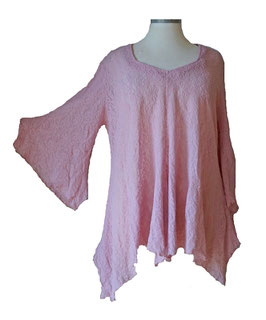 Zipfelshirt Tunika Shirt Rosa Spitze 46-52 (01155)