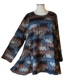 Pullover in 6-Bahnen A-Linie Romantic-Line Classic Elegance Blue (02597)
