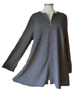 Edel & Elegant Blazer in A-Linie Schwarz-Grau