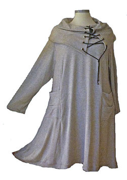 Warm & Weich Longpullover Pullover mit Variationskragen DuoGrau (07859G)