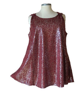 SunShine Party Top in A-Linie "FlitterShining" Bordeux Silber (04153)