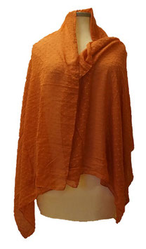 Flöckchen-Chiffon Tuchschal Dunkelorange (04734)