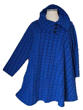 3D-FluffyRaster Pulli in Zauber-A-Linie mit Knöpfchenkragen Royal-Black (04248)