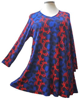 Longshirt in Zauber-A-Linie BlackRed-BlackBlue (07789)