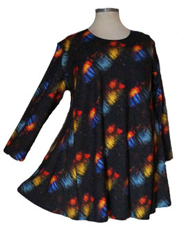 Pullover in 6-Bahnen A-Linie Schwarz MultiColor (0006798)