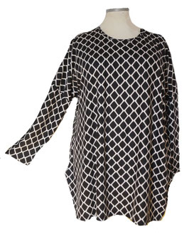 Shirtpulli "Samtig" Schwarz-Weiß (08819)