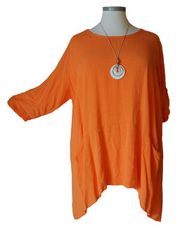 SommerTuch Longshirt in A-Linie Orange + Gratis Kette 48-52+ (00161)