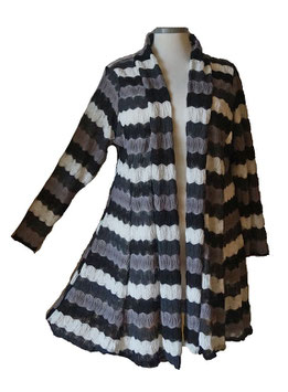 Cardigan Jäckchen Häkellook Grey (09413)