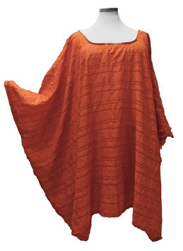 MD-ULSM Lagenlook Shirt Überwurf mit Fransen Kupfer (08935)