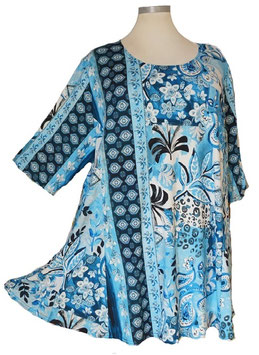 SunShine Shirt Blue Paisley Flower (08985)