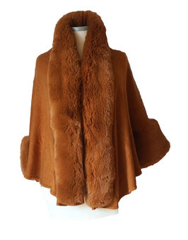 Edel & Elegant Kunst-Kuschelfell Cardigan Stolajäckchen Brown (06854)