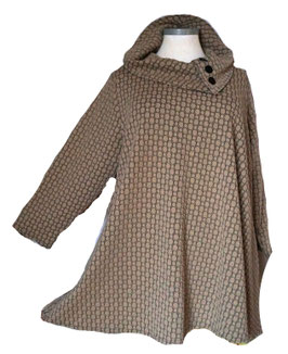3D-FluffyPoints Pulli in Zauber-A-Linie mit Knöpfchenkragen BeigeBlack (04260)
