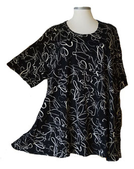 Chic! Shirt in Zauber-A-Linie Schwarz & Softweiß (01516)