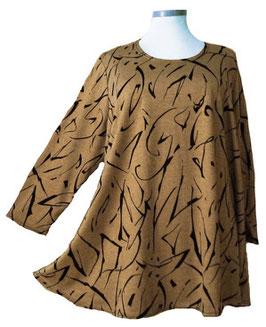 Pullover in Zauber-A-Linie Goldbraun Schwarz (04363)