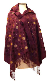 Golden-Sun-Flower-Circles-Points Schal Stola Schaltuch Violet (03482)