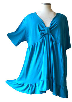 Babydoll Tunika in A-Linie (Türkis)