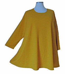 Edel & Elegant Struktur Pulli in Zauber-A-Linie mit Taschen Ocker (02194/4)
