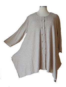 Zipfeliger Shirt-Pulli in A-Linie 3D-Design Sand Grau 60-74 (08379)