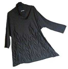 Flames TwoColor Baumwolle Shirt-Pullover Grau-Schwarz (02689)