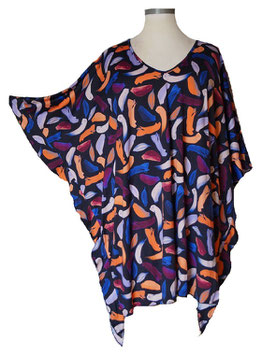 ButterflyCut Shirt Schwarz-Violet-Blau-Orange (05247)