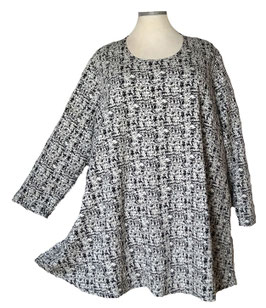 Pullover in Zauber-A-Linie Weiß Schwarz (06687)