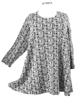 Pullover in Zauber-A-Linie Fluffy Schwarz-Weiß 2 (08254)