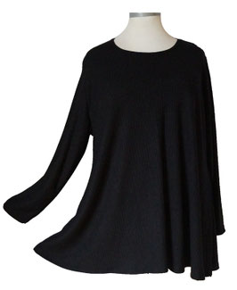 Längsstrukturierter Pullover in Zauber-A-Linie Schwarz (07748)