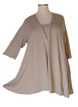 SunShine Shirt mit Doppellook-Ausschnitt Grau (04887)