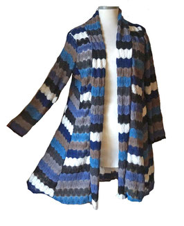 Cardigan Jäckchen Häkellook Blue (09413)