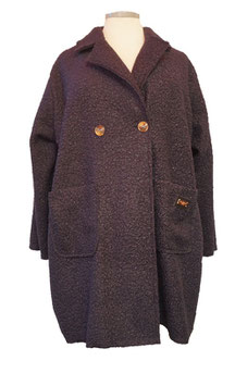 Bouclé Mantel Übergangsmantel DarkBlue (07193)