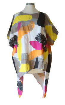 Leinenmix Zipfel Überwurf Happy Color (01860)