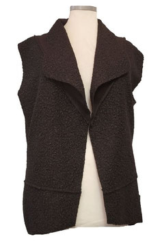Bouclé Weste Schwarz (07186)