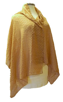 Flöckchen-Chiffon Tuchschal Hellbraun (04694)