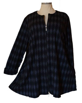 High Quality Swinger Jacke in Zauber-A-Linie Dunkelblau-Schwarz (08032)