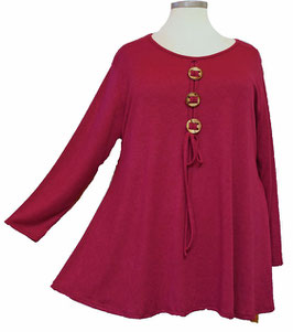 Pullover "3-Knöpfchen" DeepPink 48-58 (07175)