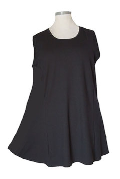 Shirt Top in A-Linie UniColor Schwarz (05138)