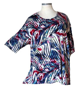StraightCut Kurzarmshirt BigPalmLeave 50-60 (04856)
