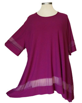 Shirt mit Chiffon-Einsätzen in A-Linie Bordeauxviolet (00458)