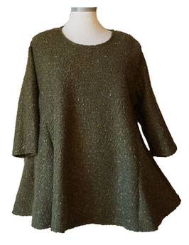 SunShine Bouclé Winterpullover mit 2-Color-Glitzerfädchen Winterwaldgrün (02098)