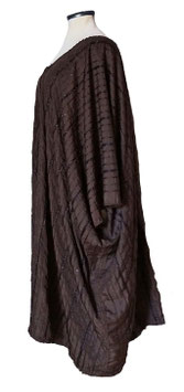 MD-ULSM Lagenlook Kleid Palietten Dunkelbraun (08723)