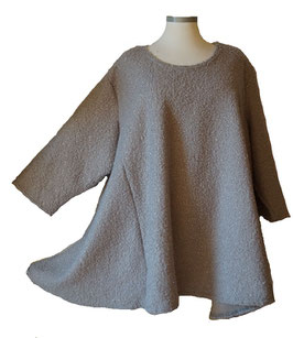 Bouclé Winterpullover mit 2-Color-Glitzerfädchen Grau (02006)
