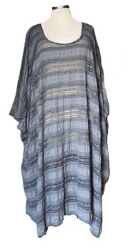 MD-ULSM Lagenlook Shirt Kleid Sommer Strand Cashuble Grau (08746)